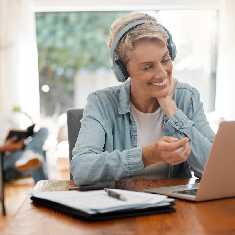 Person at online counselling session